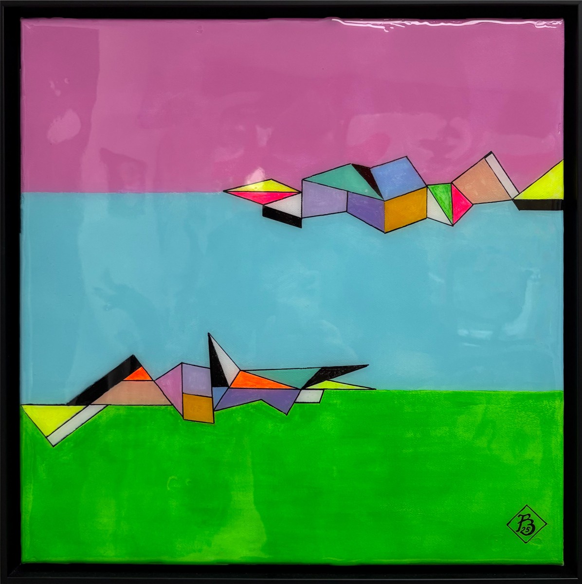 Peter-Bergmann-Gegenlaeufige-Parallelentwicklungen-Akryl-auf-Leinwand-Finish-mit-klarem-Resin-2025